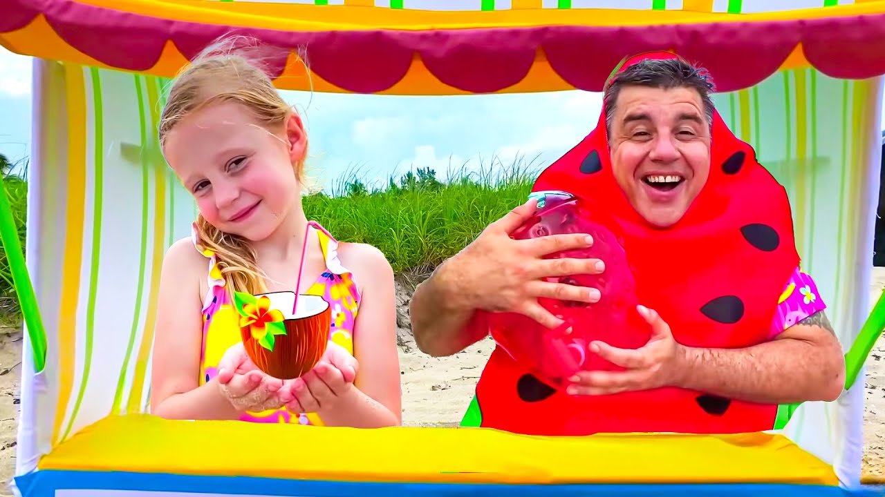 Nastya's adventures on the beach