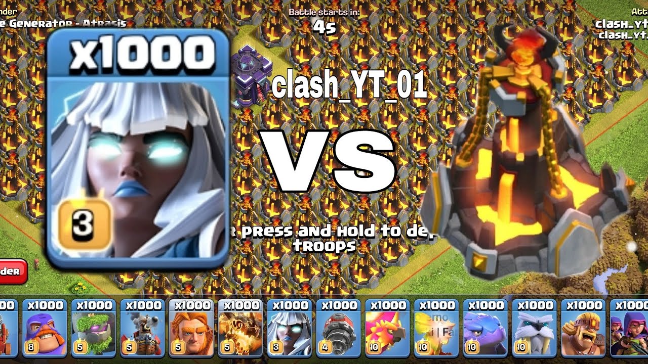 1000 MAX Electro Titan vs 100  Inferno Tower  attack in th15 #clashofclans #clash #clashofclanslive
