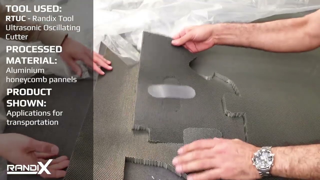 RANDIX digital flatbed cutter | Honeycomb pannels aluminium cutting with ultrasonic oscillating tool