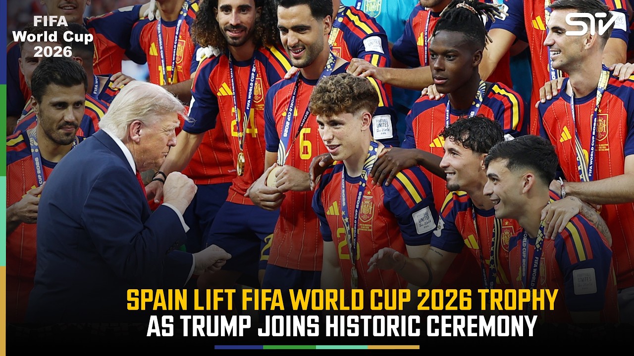 Historic Trophy Ceremony! Trump & Infantino Celebrate Spain's World Cup Win | ZO1J