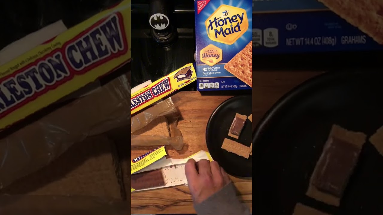 Make a quick snack in under 1 min&hellip; Charleston chew s&rsquo;mores
