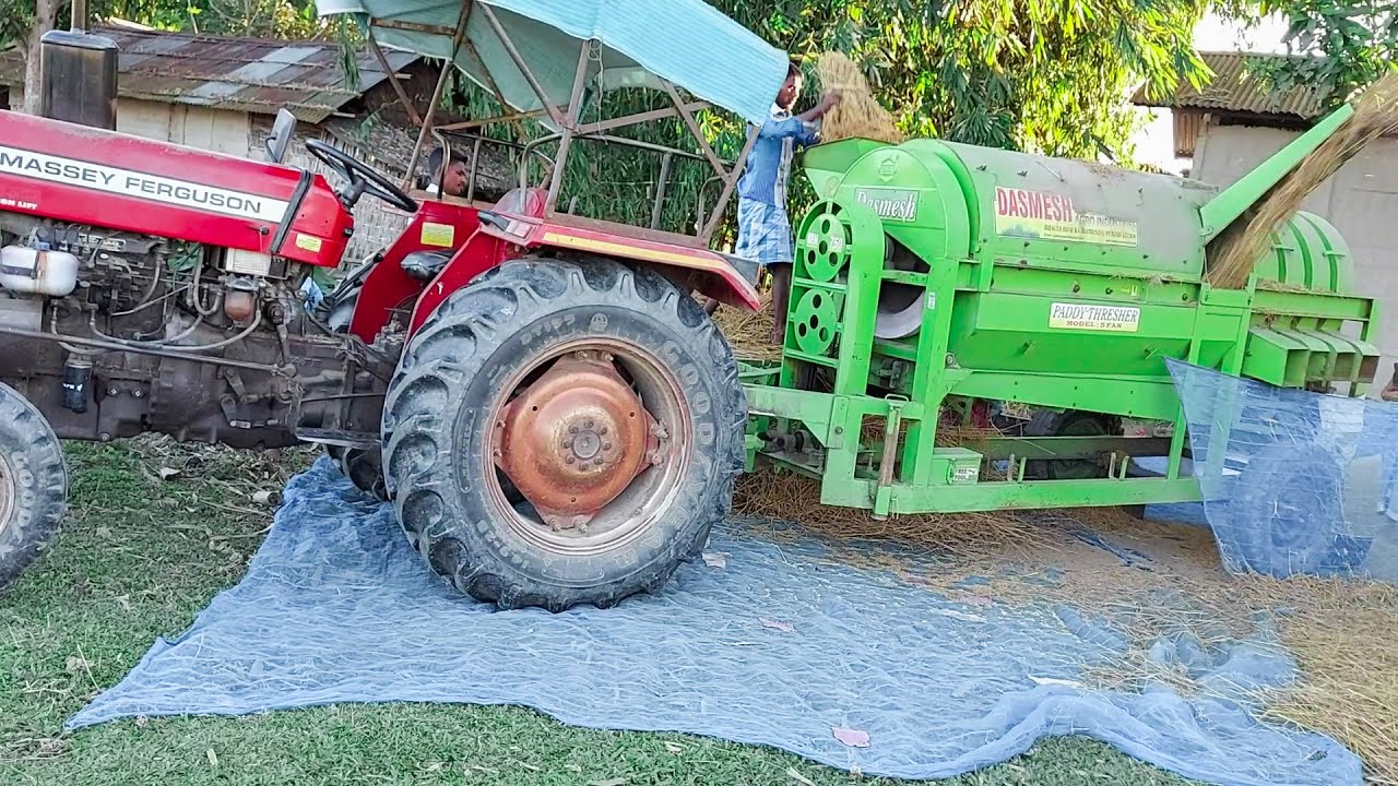 Paddy Thresher Machine Working, Paddy Thresher Setting, Paddy Thresher Dashmesh 5 Fan,No 1 Quality
