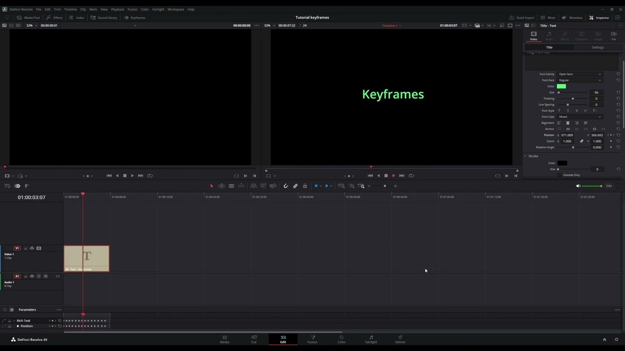Tutorial: How to use keyframes on Davinci Resolve :)