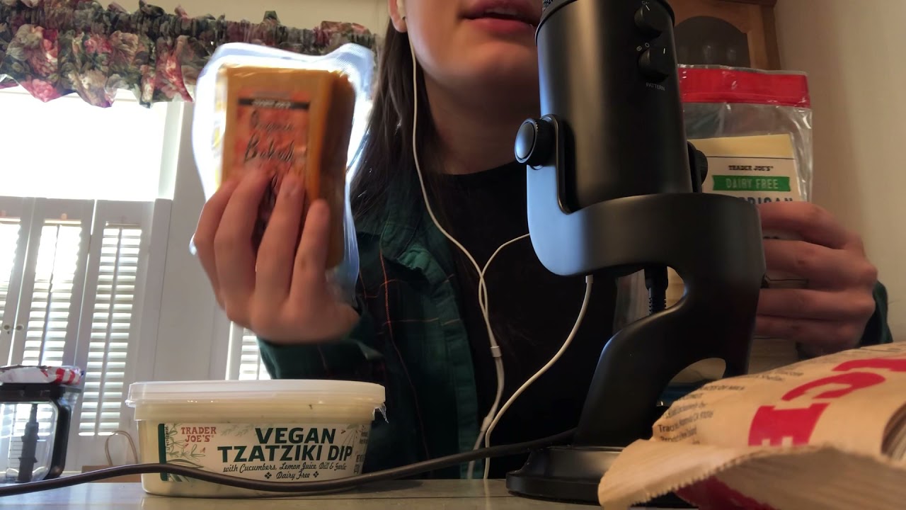 ASMR// Small grocery haul(w/ some eating sounds)