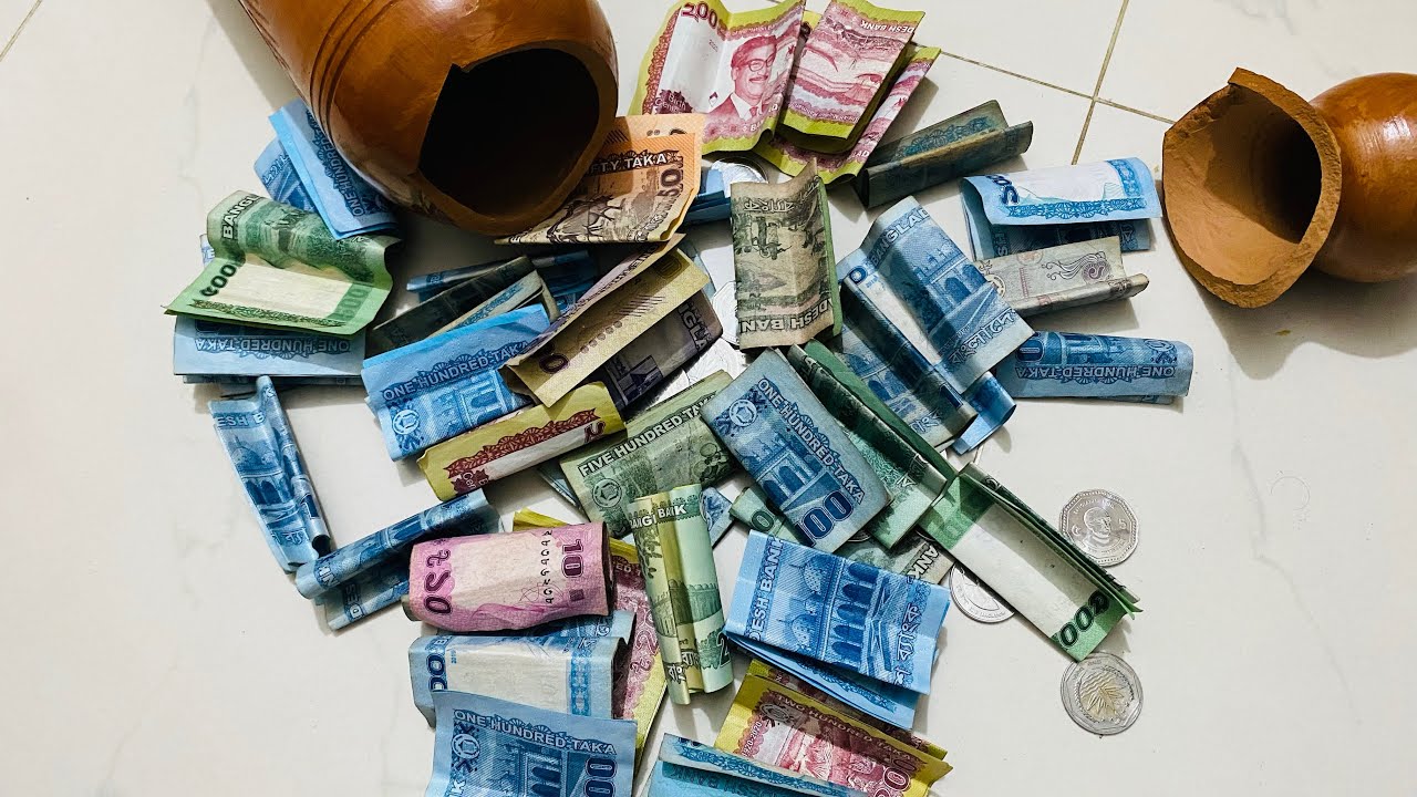 মাটির ব্যাংকে টাকা জমানো!! কত টাকা জমালাম?😱 Deposit money in Matir Bank