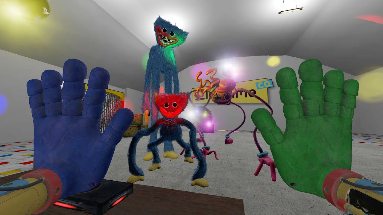 HUGGY WUGGY PARTY! Huggy Wuggy & Mommy Long Legs & Mini Huggy Have Fun in Disco Poppy! Garry's Mod