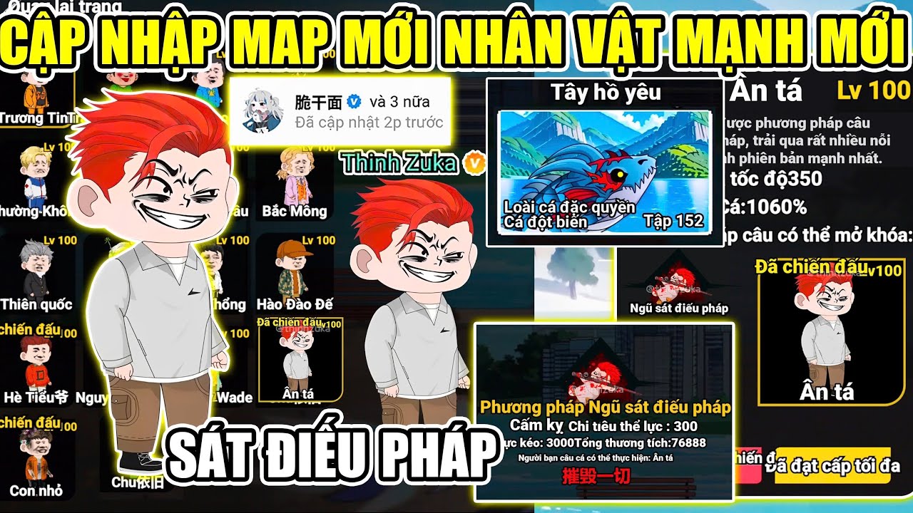 CẬP NHẬP MAP MỚI NHÂN VẬT MỚI MỞ KHOÁ CHIÊU THỨC NGŨ SÁT ĐIẾU PHÁP CÂU CÁ VẠN CÂN