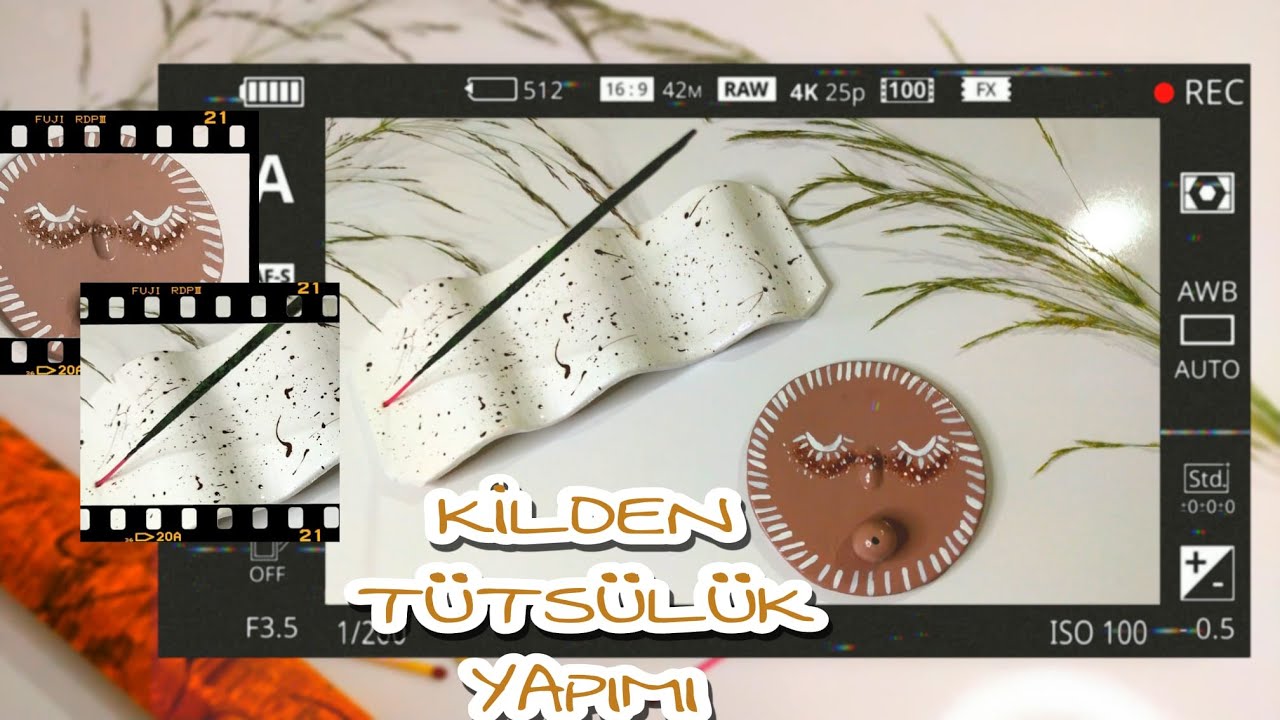 KİLDEN TÜTSÜLÜK YAPIMI\ SERAMİK TÜTSÜLÜK YAPIMI\ PRATİK DIY KENDİN YAP \İNCENSE HOLDER CLAY \향 홀더