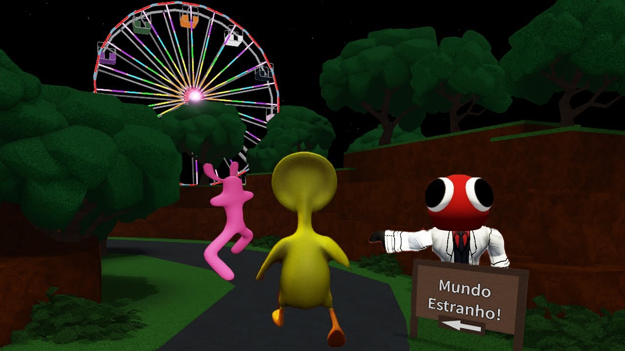 ROBLOX RAINBOW FRIENDS: CHAPTER 2 MUNDO ESTRANHO! MONSTRO AMARELO E ROSA