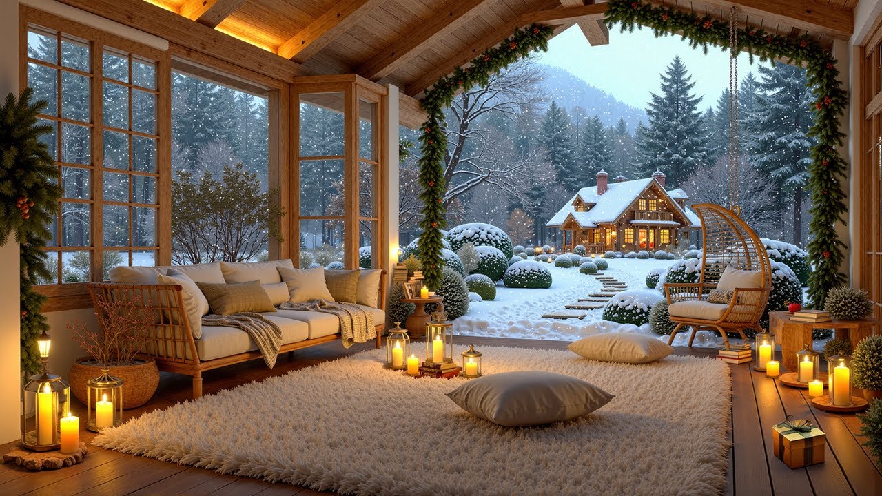 Tranquil Jazz in a Cozy Snowy Cabin ❄️ Warm Candlelight with Gentle Jazz for Deep Focus