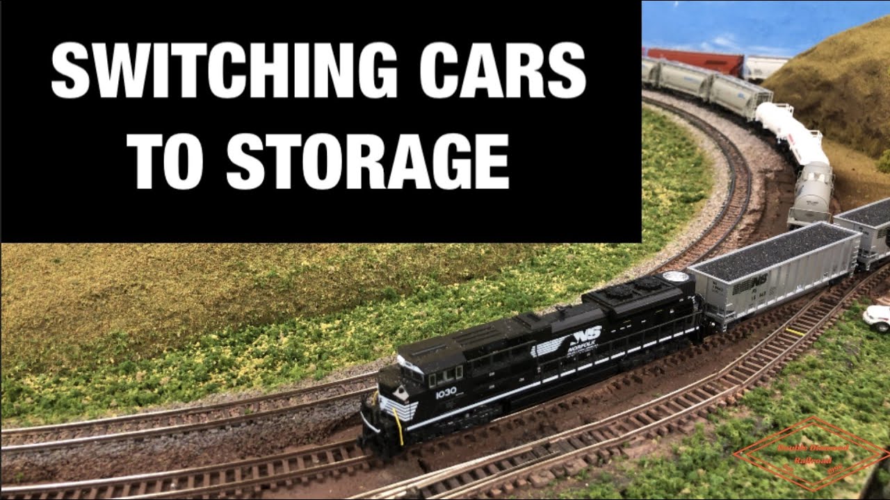 SWITCHING CARS TO STORAGE N SCALE TRAINS