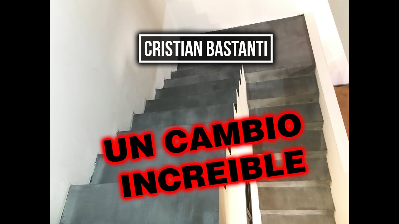 Colocando microcemento micropiso en escalera // Microcement microconcrete applycation on stairs