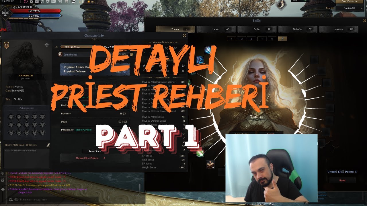 MERAKLA BEKLENEN DETAYLI PRİEST REHBERİ PART 1 / SKİLL / STAT / BP / İNT PRİEST / BUİLD Rise Online
