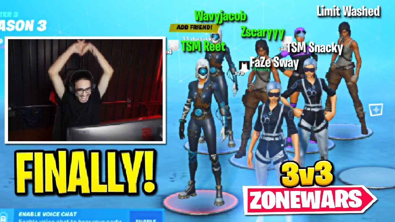 Sway, Snacky, and Washed VS. Reet, Zscary, and Wavyjacob | CRAZIEST 3v3 IN FORTNITE HISTORY