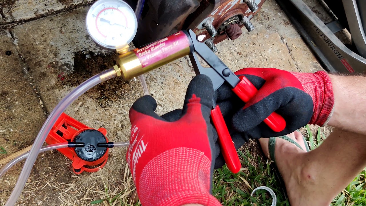 Tips for using the Pittsburgh automotive brake bleeder and vacuum pump kit