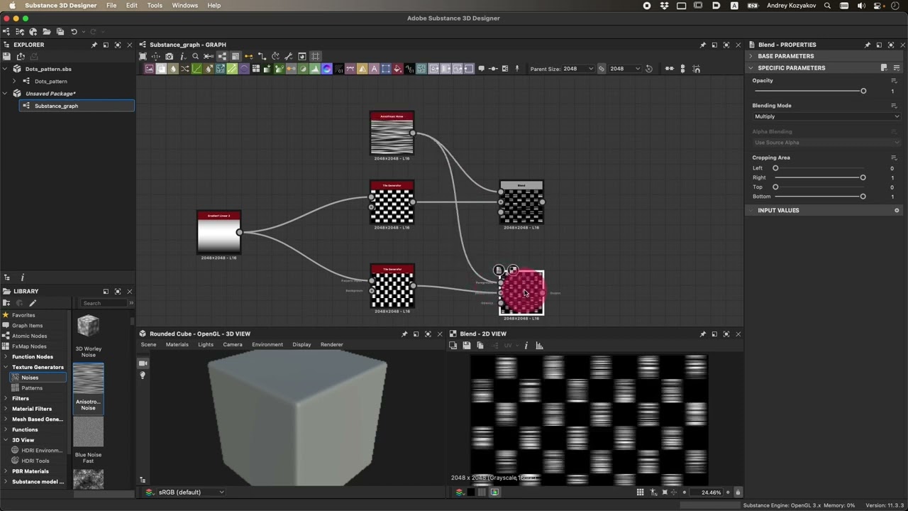 Substance 3D Designer. Курс 1. Урок 2: Создание паттернов.