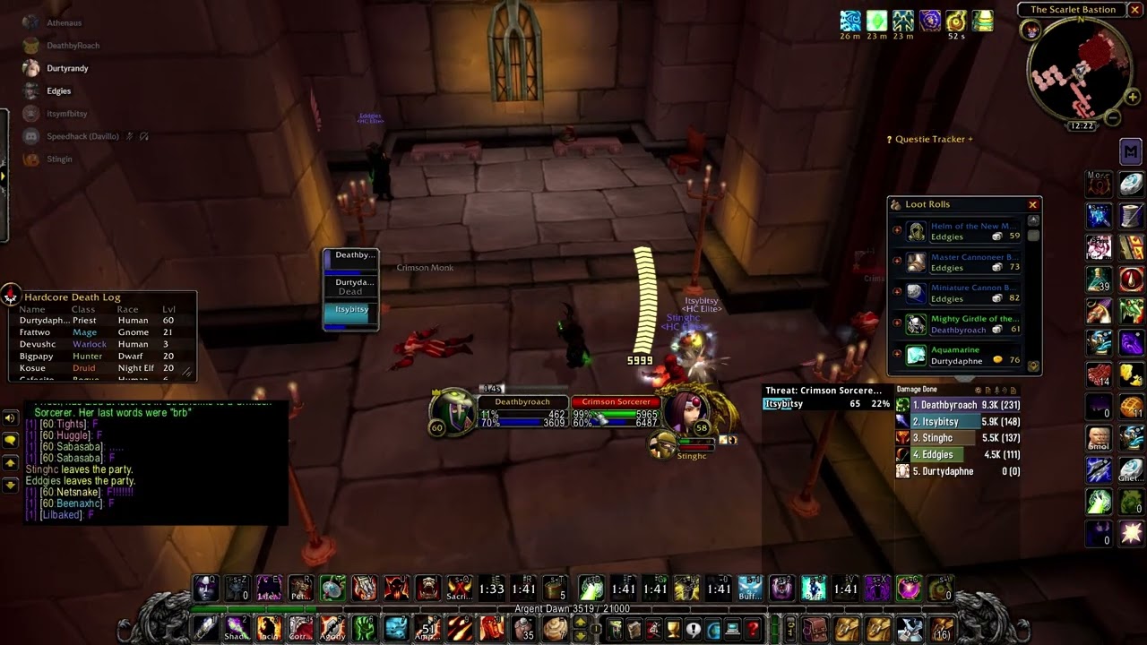 2 60 Deaths in Strat Live HC Classic WoW