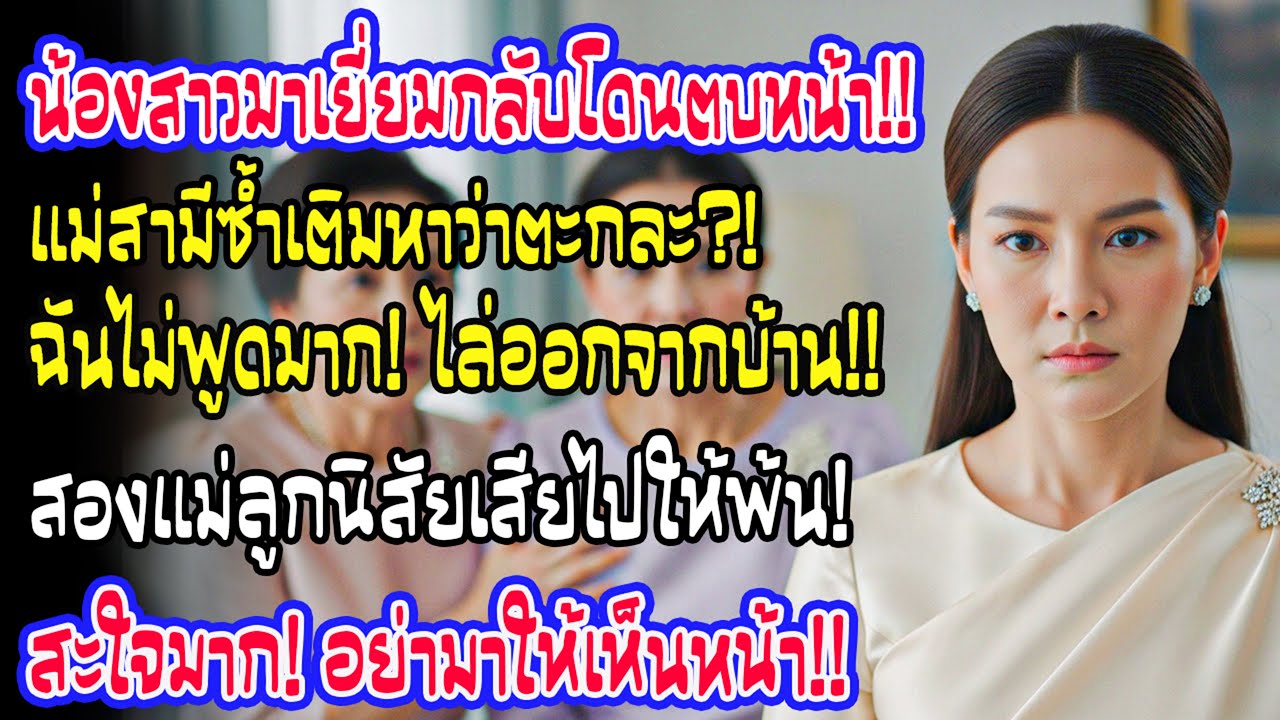 น้องสาวฉันหยิบของกินในบ้านแต่โดนน้องสามีตบ แม่ผัวหาว่าตะกละ ฉันเงียบแล้วไล่สองแม่ลูกออกทันที