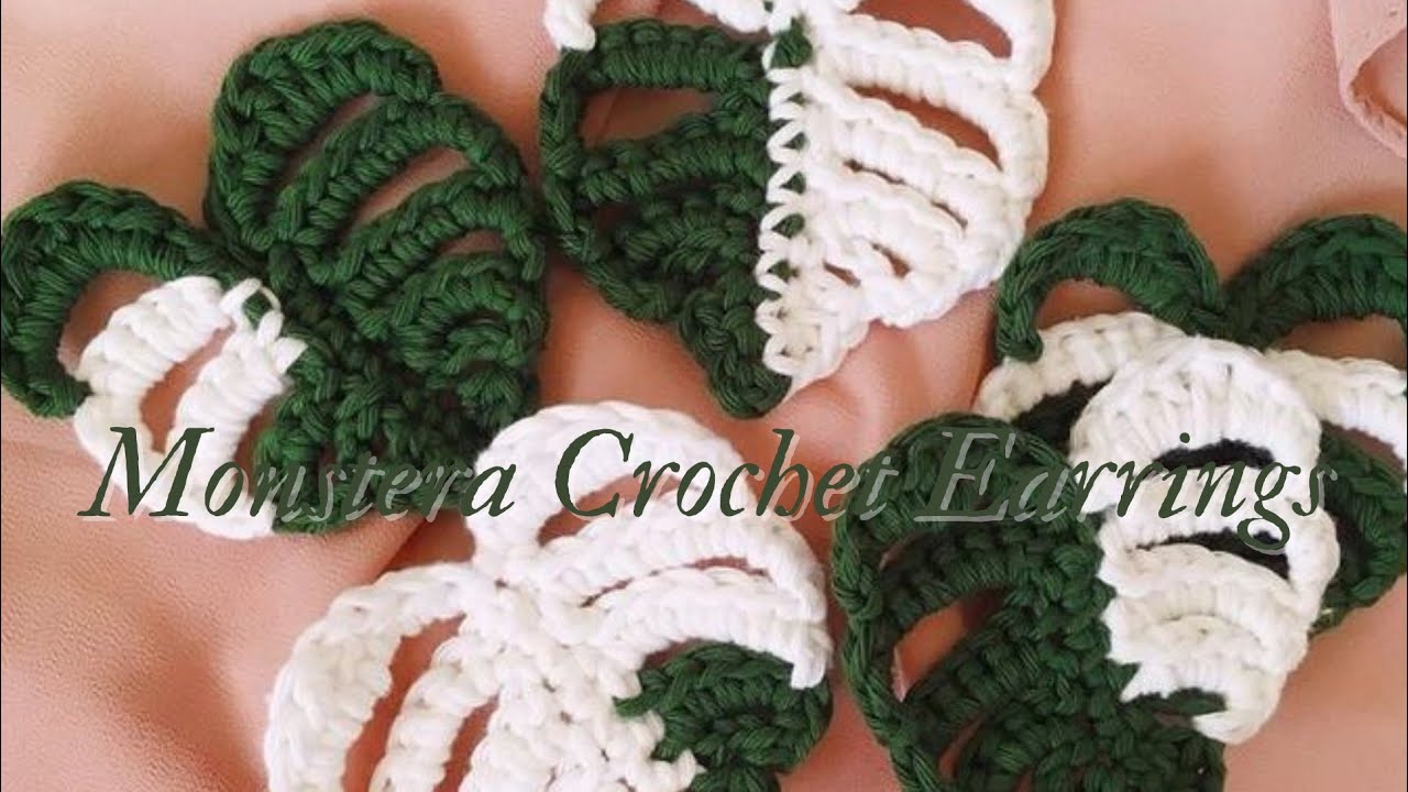 DIY/Monstera Crochet Earrings Tutorial