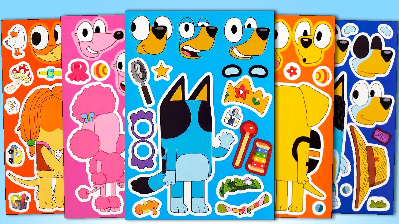 BLUEY STICKER BOOK DECORATION | BANDIT, CHILLI, BINGO & FRIENDS FUN STICKER ACTIVITY