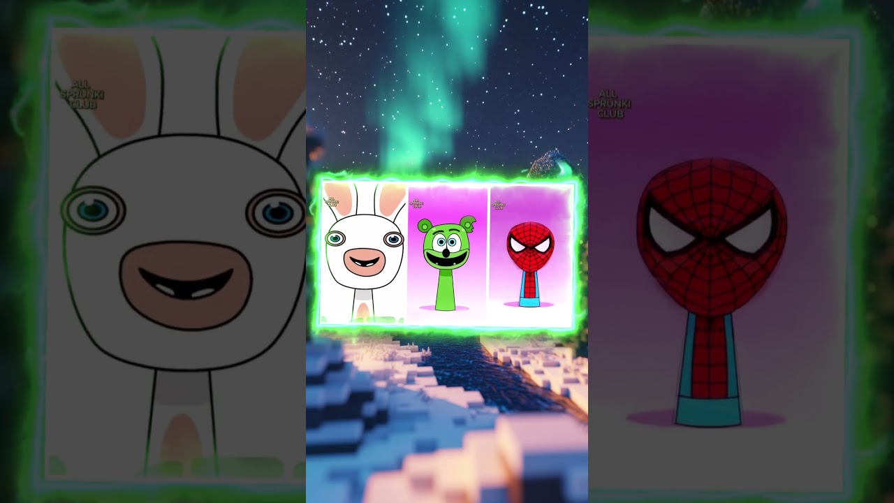 My Sprunki OC: PO  🆚  GUMMY BEAR  🆚  SPIDER MAN Tiles Hop EDM Rush