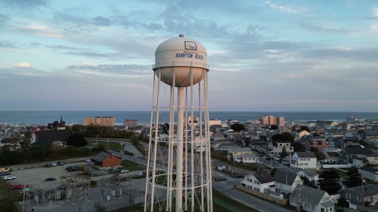 Hampton Beach, New Hampshire - drone aerial view