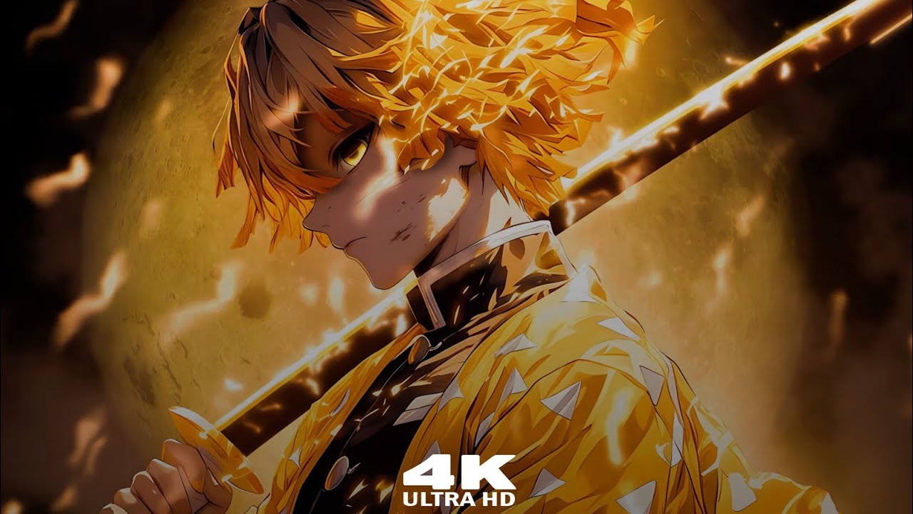 2 Hours loop - 4k HD - Zenitsu Agatsuma - Live Wallpaper & Screensaver #anime #livewallpaper
