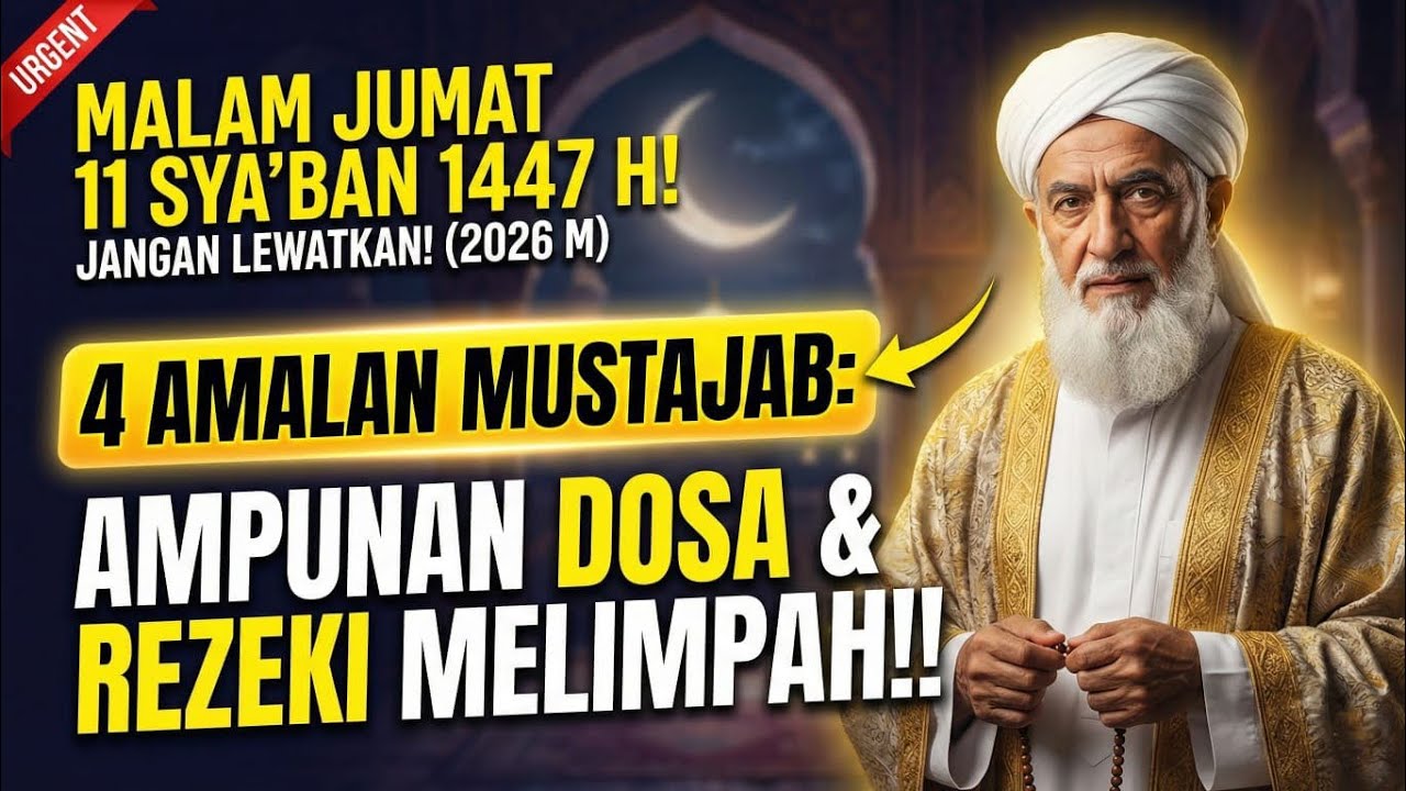 MALAM JUMAT 11 SYABAN 1447 H / 2026 !! Kerjakan 4 Amalan Ini, Ampunan & Rezeki