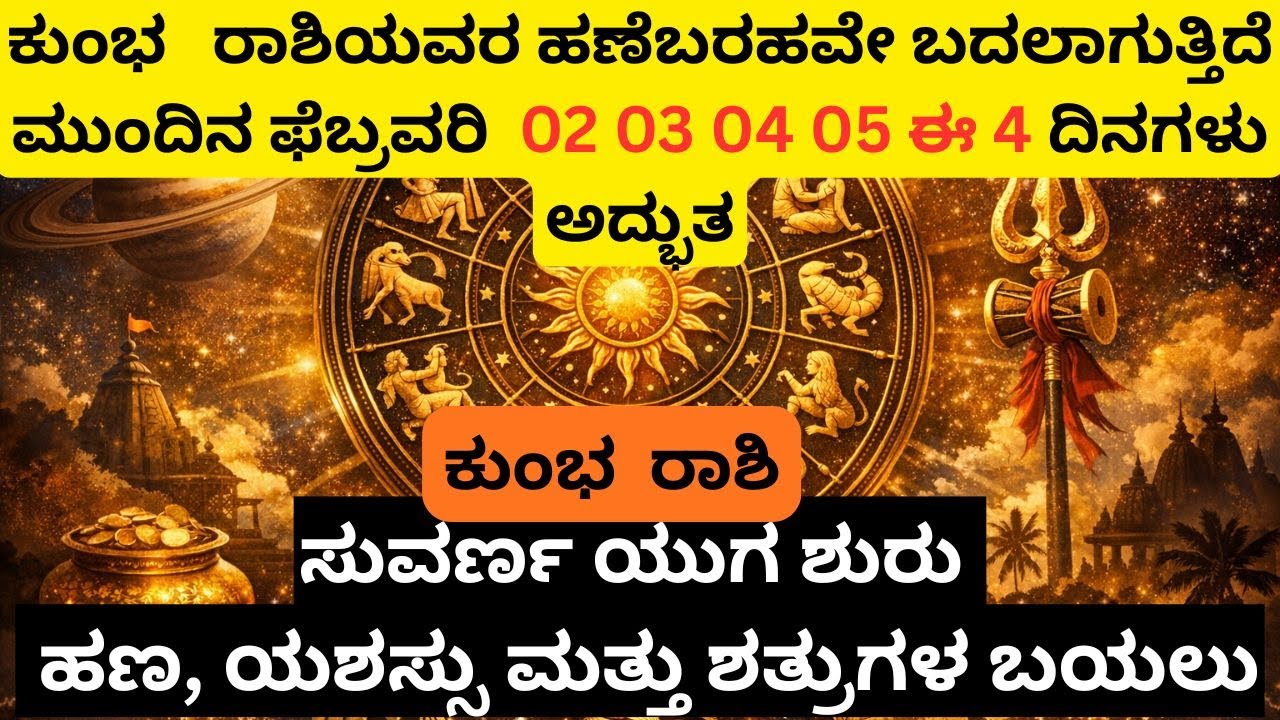 ಕುಂಭ ರಾಶಿಗೆ ಫೆಬ್ರವರಿ 2 ರಿಂದ 5 ನಿರ್ಣಾಯಕ ತಿರುವು #ಕುಂಭರಾಶಿ #KumbhaRashi