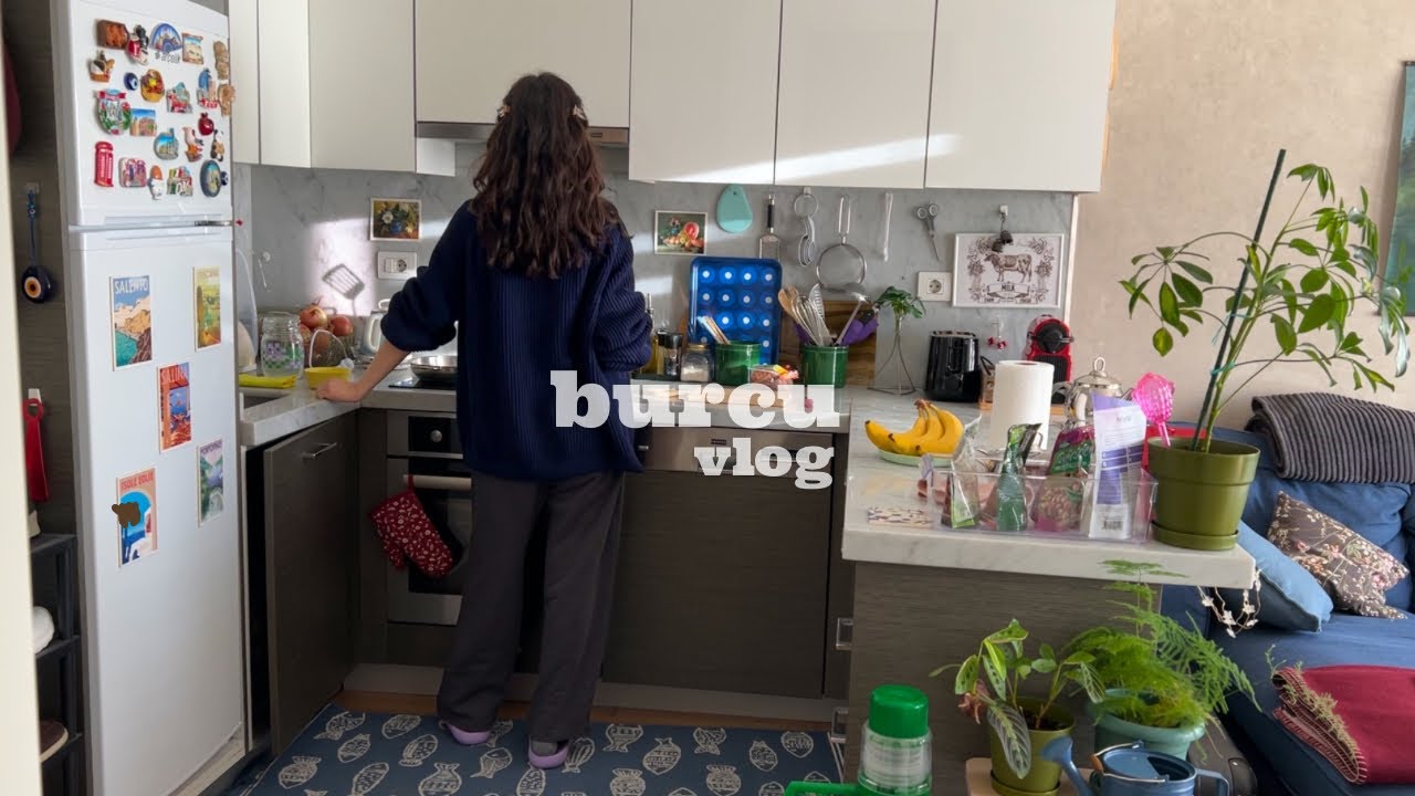 Slow days alone at home | banana bread, beef soup, mushroom omelette | VLOG