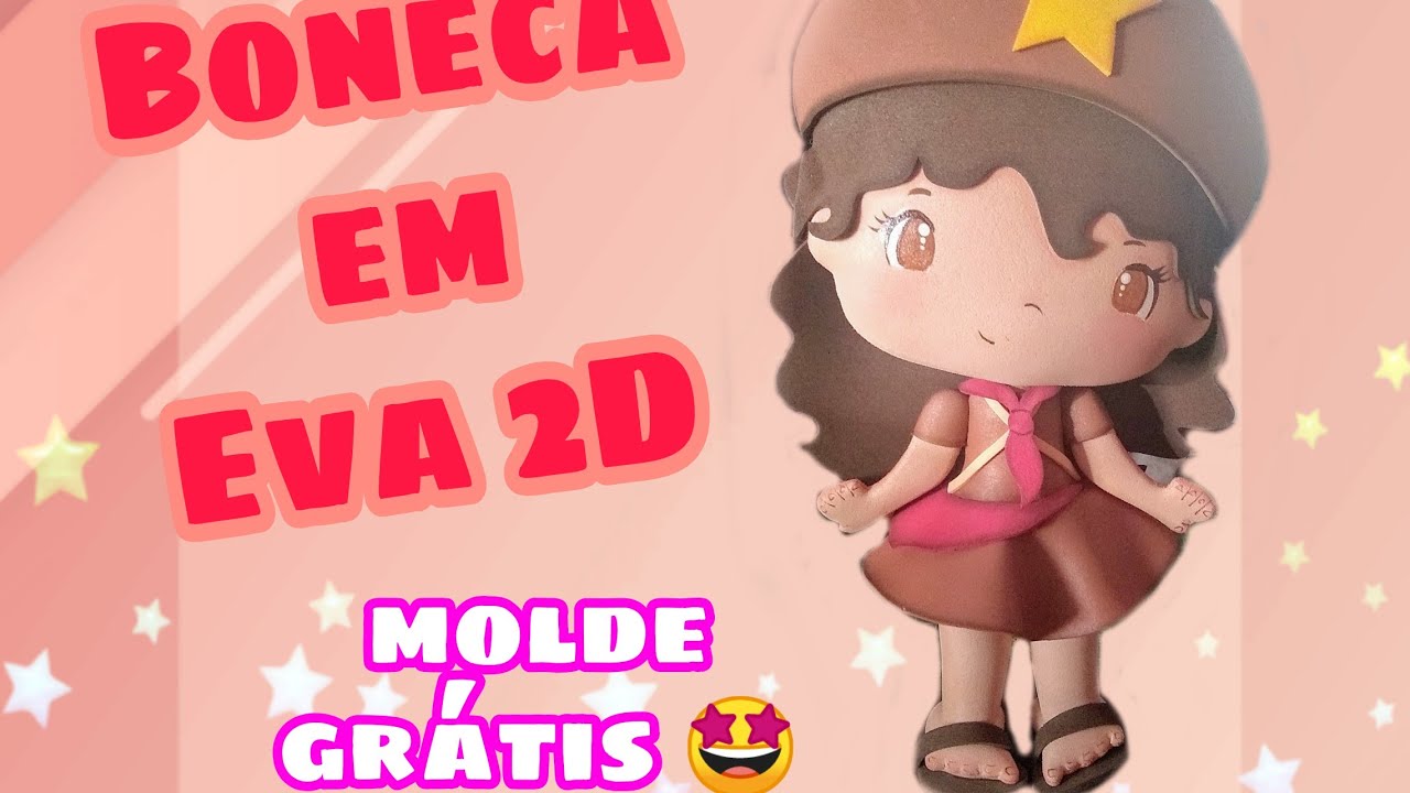 BONECA EM EVA 2D OU EVA COM ENCHIMENTO | MOLDE GR&Aacute;TIS