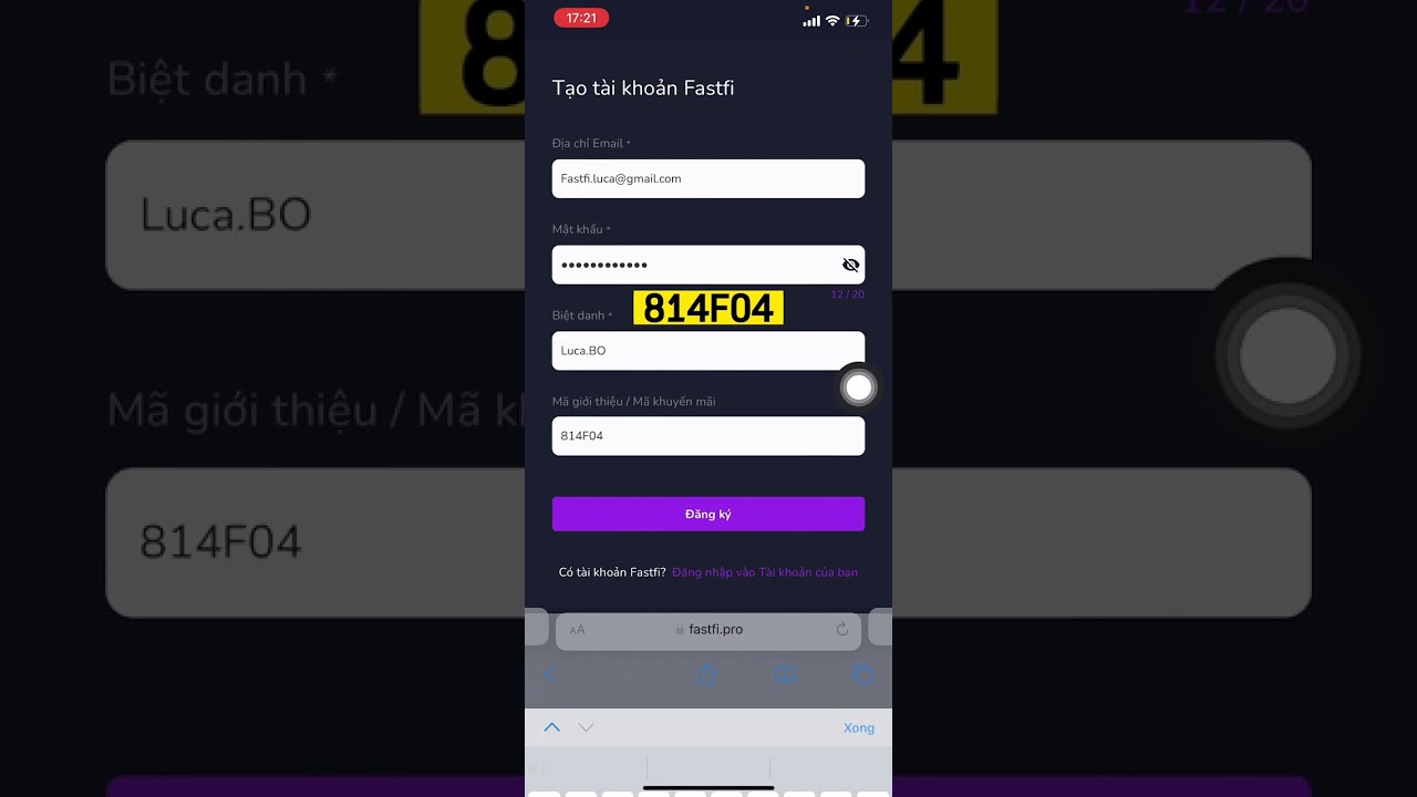 Hướng Dẫn TẠO T&Agrave;I KHOẢN FASTFI.PRO Tr&ecirc;n Điện Thoại | CronBase | KingOfBO | Linden.trade