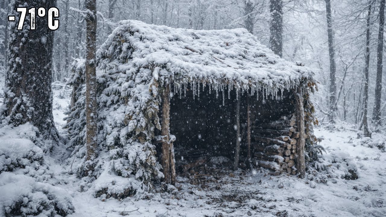 24 Hours Survived a Blizzard | Extreme Winter Survival Off Grid
