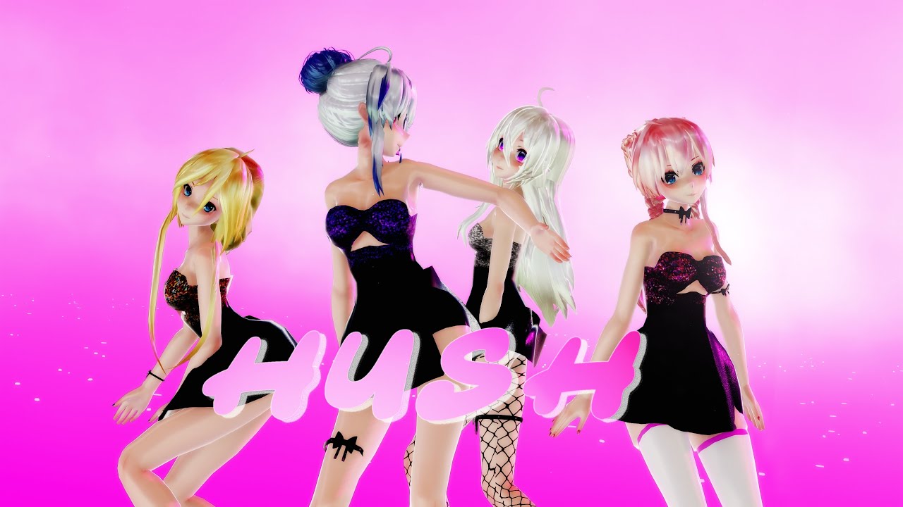 &equiv;MMD&equiv; Haku.Luka.IA.Lily - Hush [4KUHD60FPS] Happy Valentine's Day!!