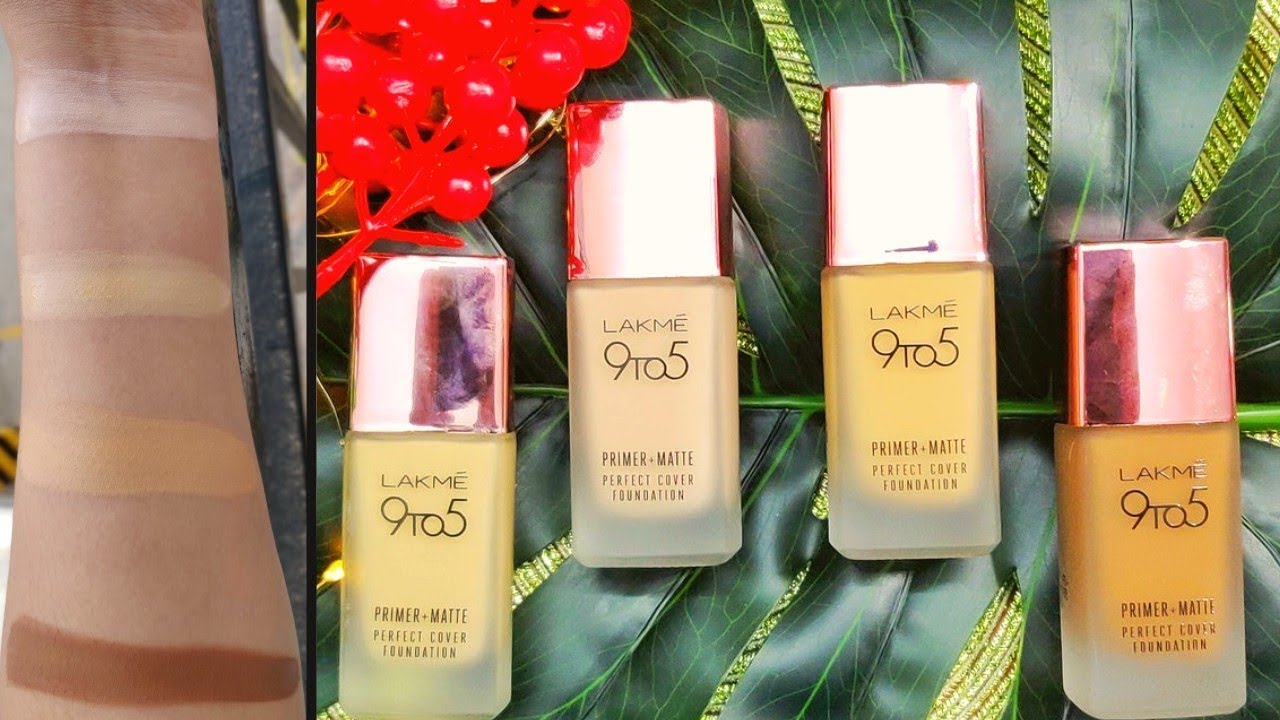 NEW *  LAKME 9 TO 5 PRIMER + MATTE PERFECT COVER FOUNDATION || LIGHTEST TO DARKEST SHADE || REVIEW