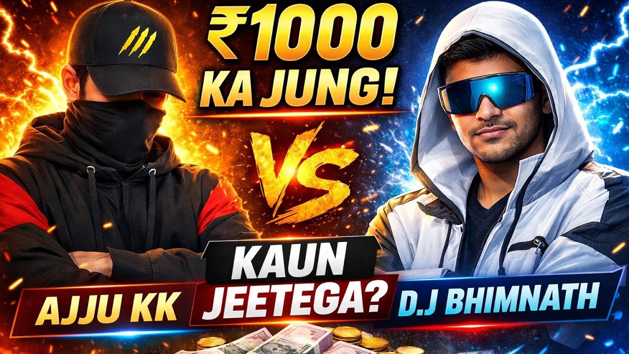 Free Fire Custom 1v1 🔥 Ajju KK vs D.J  Bhimnath | ₹1000 Prize Match Jabardasth Gaming #FFvideoGaming