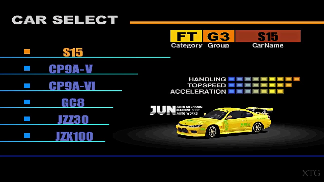 OPTION Tuning Car Battle Spec-R — список всех машин PS1 Gameplay HD