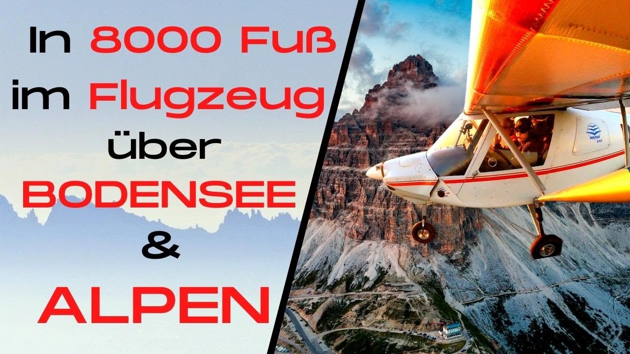 Faszination Fliegen in 4K: Mit Ultraleichtflugzeug Comco Ikarus C42 über Bodensee und Berge