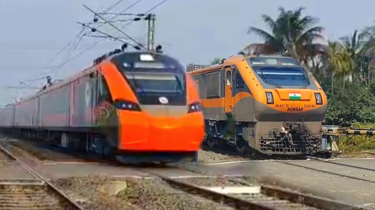 Dangerous High Speedy Train Action | Sleeper Vande Bharat + Amrit Bharat Express moving Out RailGate