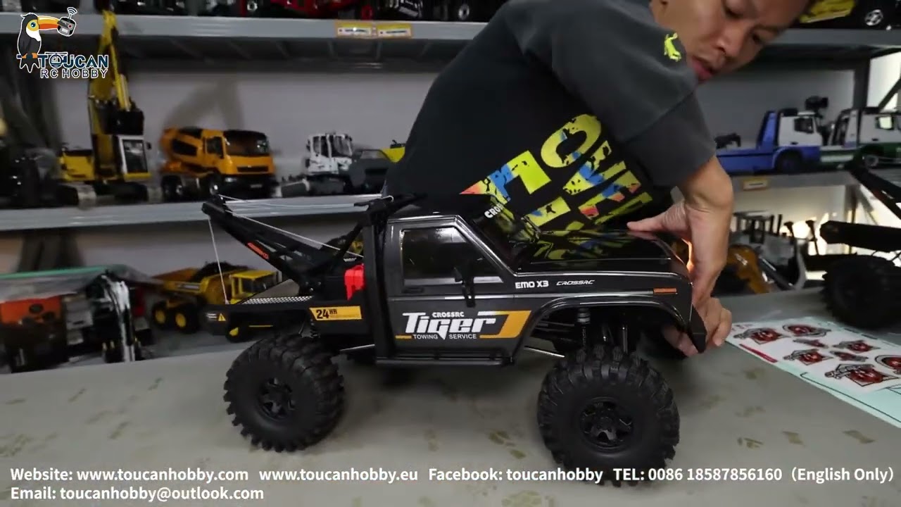 Распаковка 1/8 CORSSRC EMO X3 RC эвакуатор спасательный автомобиль 4x4 с дистанционным управление...