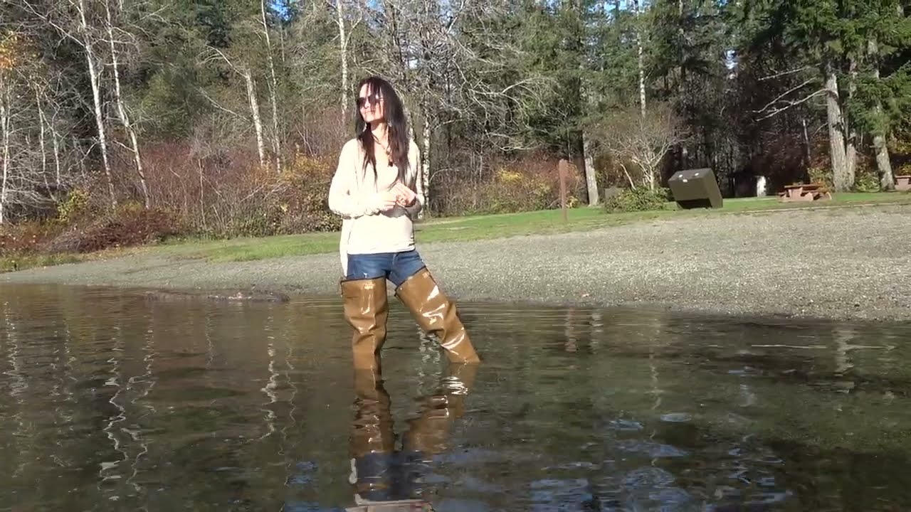 Bootkrazy; Svetlana May in Green Hip Waders