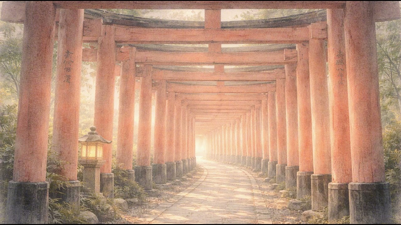 Endless Torii Path | Serene Japanese Shrine Walk | 4K Aesthetic Idle TV Background