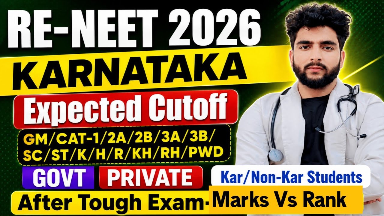Karnataka NEET 2026 Expected Cutoff: Govt & Private Colleges Category-wise | Marks vs. Rank | Fee