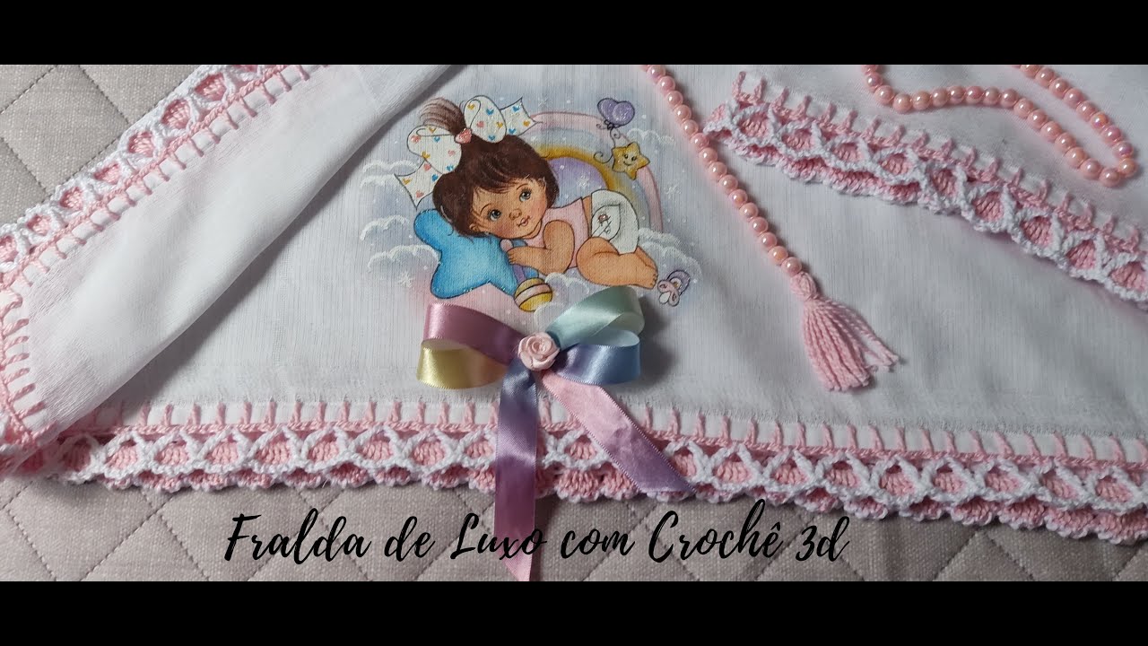 Barradinho 3d de Crochê que adaptei na Fralda e Ficou um Luxo