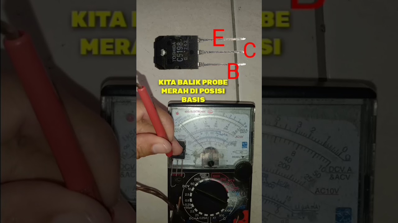 cara mengukur transistor dengan multimeter analog#shorts