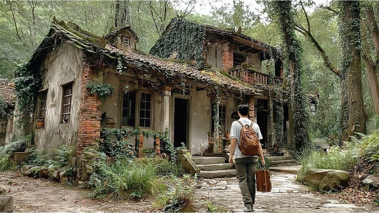 Stylish boy drives to the countryside to renovate dilapidated house and garden