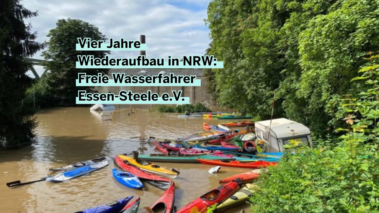 Vier Jahre Wiederaufbau in NRW: Freie Wasserfahrer e.V. Essen-Steele 1929