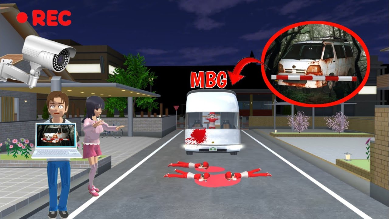 CCTV Yuta Mio Melihat Penampakan Mobil Berhantu Van MBG Yang Gerak Sendiri Sakura School Simulator