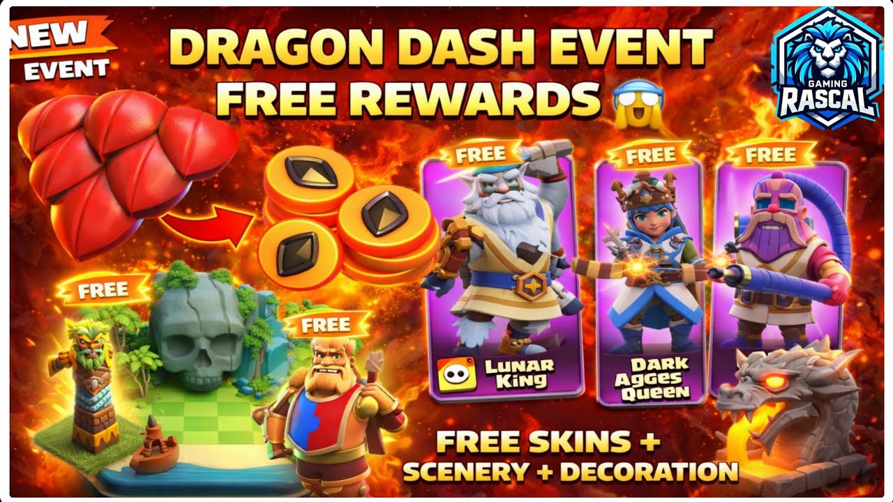 New Dragon Dash Event! Free Diamond Medals & Rewards in Clash of Clans