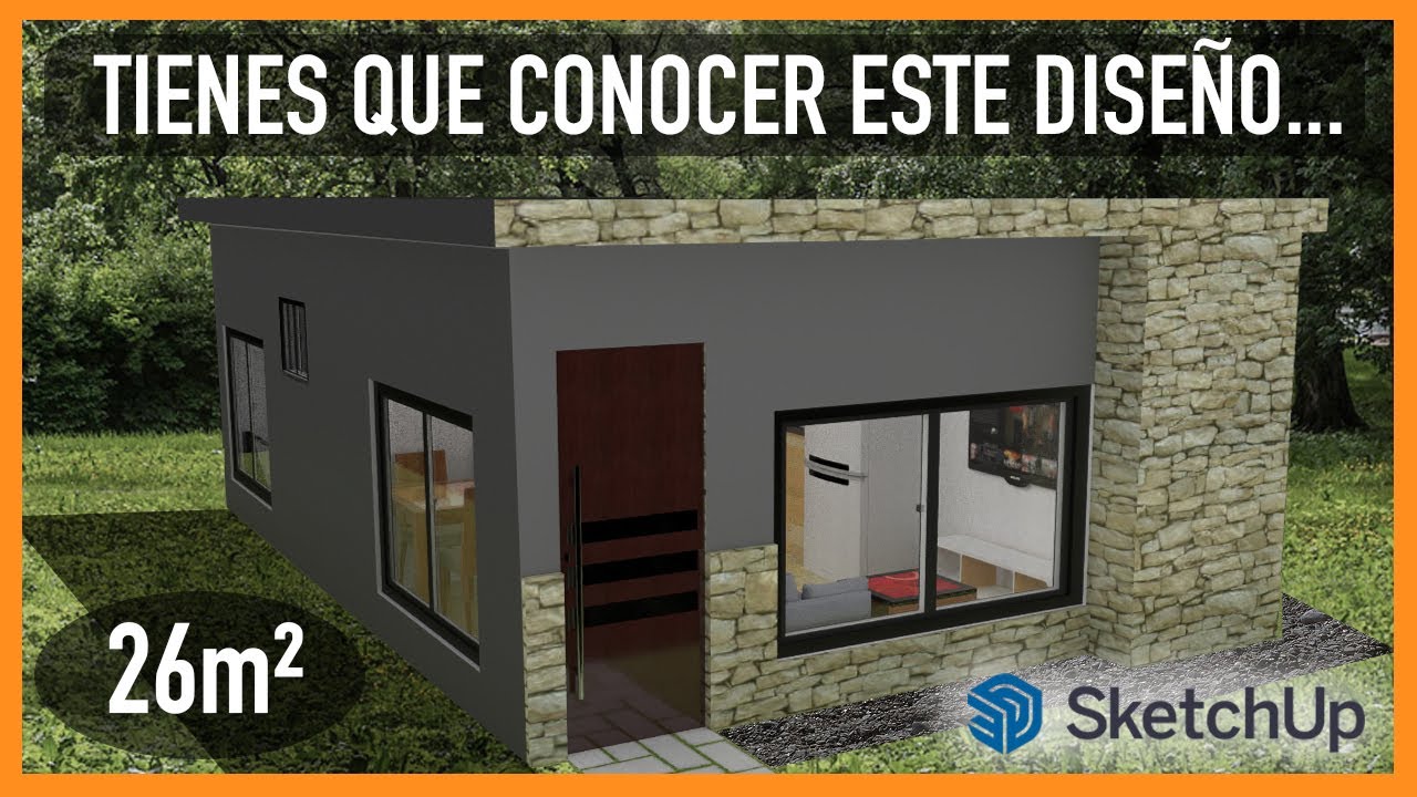 Diseño de VIVIENDA PEQUEÑA en SketchUp- CÓMO hacer una CASA CHICA